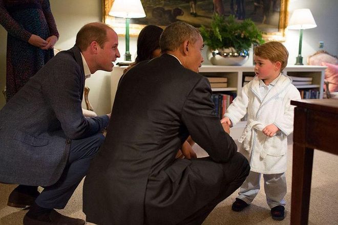 The pics of President Obama hanging out with George in his jammies were beyond cute — and highly indicative. "I'm astounded that the press hasn't asked why Charles and Camilla weren't in the mix. It's a big breach of protocol to have the outgoing president not see the next monarch," Andersen points out. "You can't skip over Charles and Camilla. It just can't be done. But the queen arranges everything, so she's sending a message."
