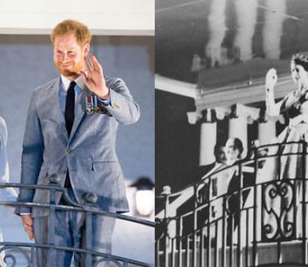 Meghan Markle and Prince Harry Grand Pacific Hotel balcony