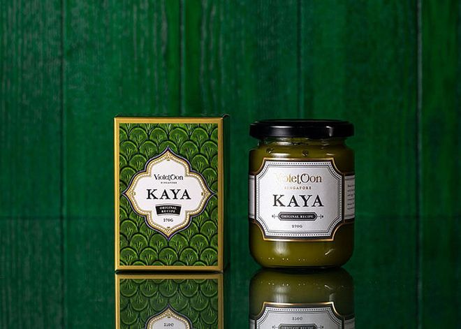 Known for its luscious, creamy texture, Kaya Jam is made with a time-honoured Nyonya recipe featuring fresh pandan leaves, coconut milk, and eggs. Spread it on freshly-toasted bread for a delicious treat.