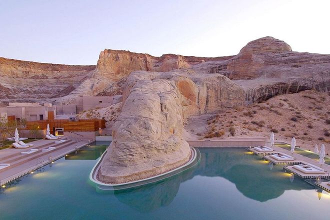 Surrounded by vast canyons in southeastern Utah, Amangiri (meaning peaceful mountain) is an intimate resort comprised of sleek, low-slung buildings that blend into the sand-hued landscape. Guests can hike picturesque trails on property or at nearby national parks, indulge in spa treatments and relax by the mirage-like pool. –Melissa Bradley, Founder, Indagare