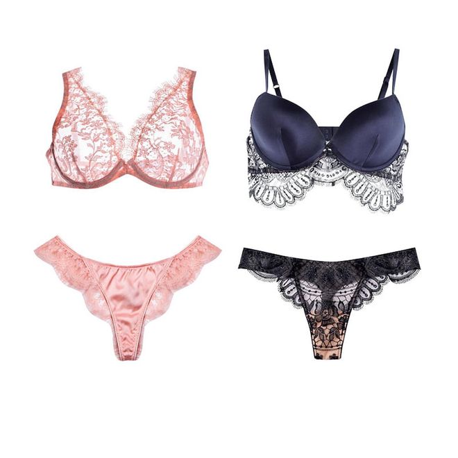 Offering ultra-comfortable intimates, luxury lingerie label I.D. Sarrieri sets itself apart with lavish French silk and satin crafted into elegant designs. Touches of Chantilly lace and Swarovski crystal accents finish off each garment, instantly making them lust-worthy pieces. <i>Both: Bra; panty, 
I.D. Sarrieri</i>