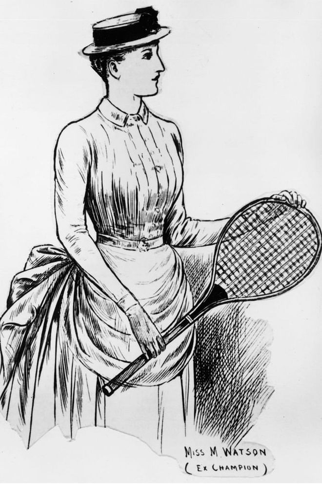 Suffice to say, things have come a long way since Maud Watson made history in 1884 as she won the championship in the inaugural ladies championship wearing a long dress, corset included. Her long white layered gown, impractical as it may seem in today’s context had a purpose behind it: White was worn as a means to mask perspiration. Elegance was, indeed, priority. Photo: Getty