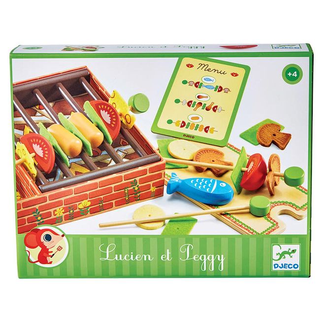 Budding foodies can host a garden barbecue with the help of this fun kit. The sturdy cardboard box is topped with a mini wooden grill that kids can “cook” their kebabs upon, based on the menu cards or their customers’ orders.