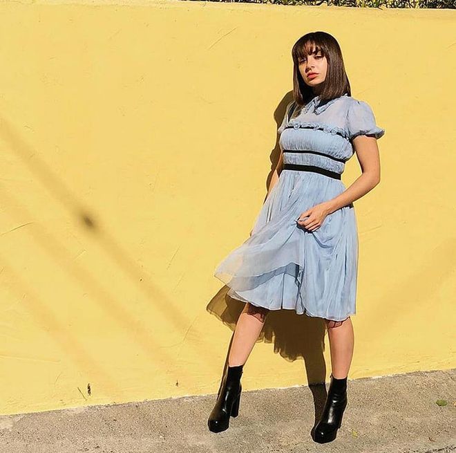 Singer/songwriter Charli XCX isn't afraid to break the rules in a baby blue Rochas dress. Empire waistlines might not seem like a boob-friendly garment, but it can minimise the bustline while whittling the waist. As a belt substitute, it can hide a food baby to a period bloat.  

Photo: Instagram