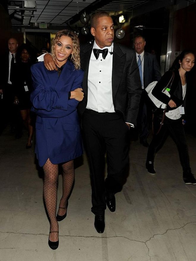 Awww! Bey and Jay have an adorable moment backstage at the 56th Annual Grammys Awards. 
