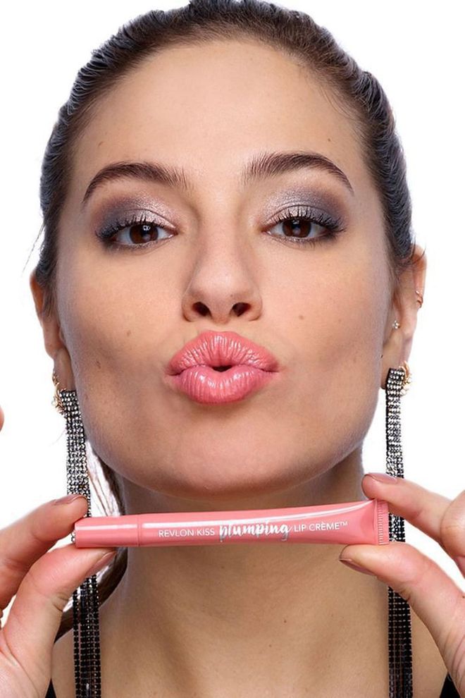As one of the stars of Revlon's Live Boldly campaign, Ashley Graham's latest gig is fronting the brand's new Kiss Plumping Lip Crème. With the tagline, "Go up a kiss size," Graham puckers up in the pictures to demonstrate the effect of the cushiony lip tint which comes in five nude-toned hues.

Photo: Courtesy
