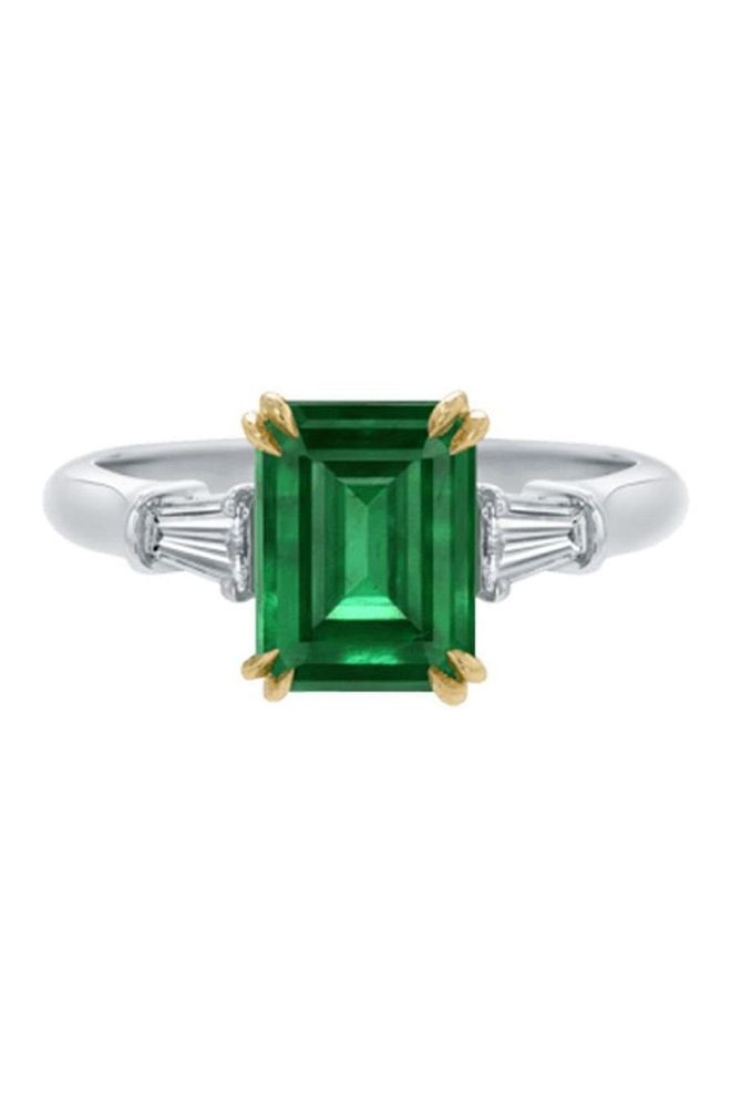 This emerald-cut ring has the perfect balance of detail and timeless elegance with a pop of rich emerald green. Harry Winston Emerald Ring, from a selection
