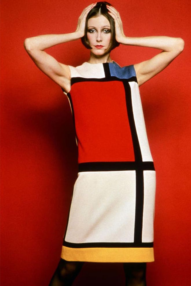 Cocktail dress worn by Susan Moncur,Homage to Piet Mondrian, Fall/Winter 1965 haute couture collection