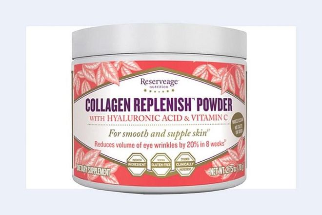 “Our collagen production decreases by 1% each year after the age of 20, which essentially means your skin is getting thinner and more fragile. Oral supplements can help to support the body’s natural collagen production. My favorite one that I recommend daily to my patients is Reserveage Collagen Replenish powder. It has verisol collagen which is only one of two types of collagen that shows scientific results in 2 weeks. It’s an odorless, tasteless powder that can easily be mixed into any beverage.” —Dr. Dendy Engelman, celebrity dermatologist. Photo: Getty