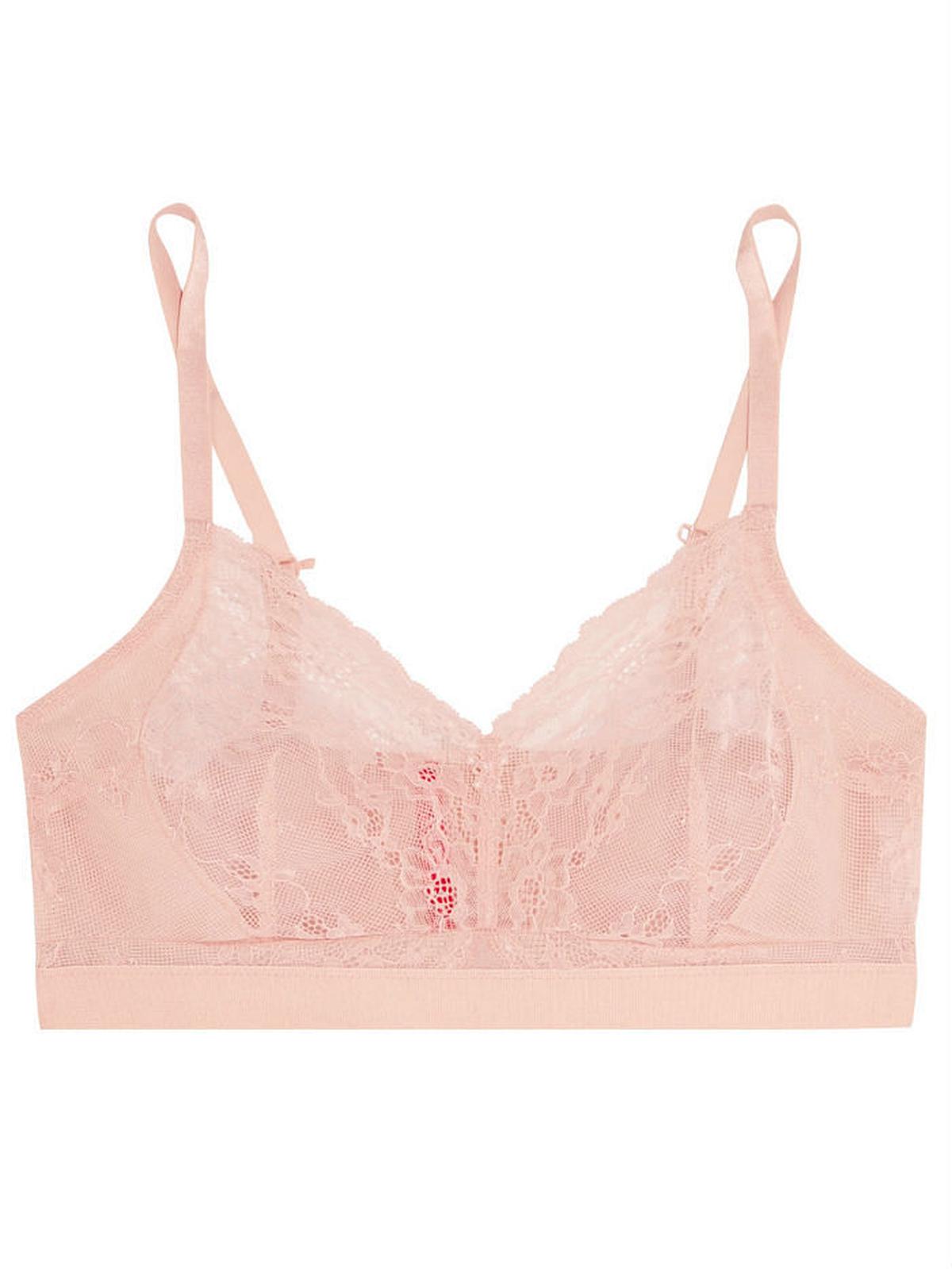 Bralette in off-white stretch tulle