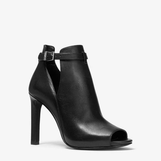 Lawson Leather Open-Toe Ankle Boot, $299, Michael Kors