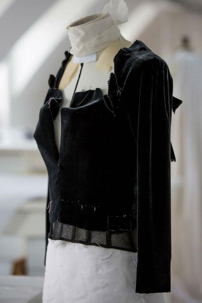 The velvet piece is attached on top. Photo: Dior
