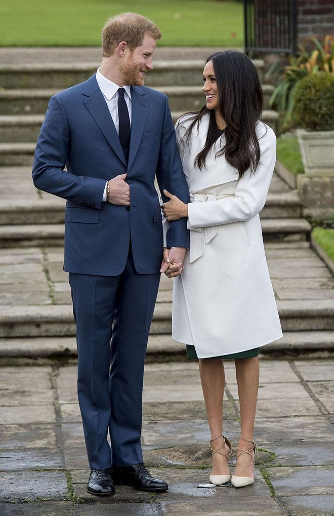 You may have noticed that Meghan Markle was not wearing pantyhose during her engagement photo call in November. *Gasp.* It's but one example of how Markle breaks certain royal protocols.

While not technically an official rule, it's definitely encouraged as the Queen, Kate Middleton, and the late Princess Diana all wore them. The Duchess' pantyhose is also super impressive because it's so sheer, you can barely tell she's wearing a pair at all.
Photo: Getty