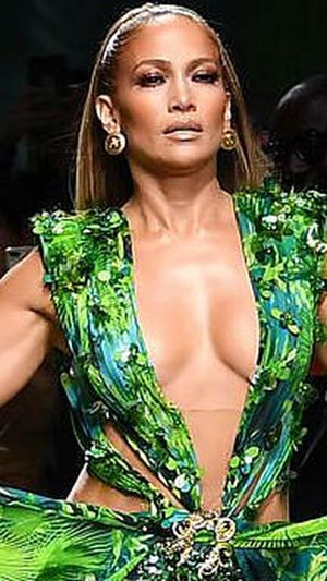 Jennifer Lopez at Versace's Spring 2020 show