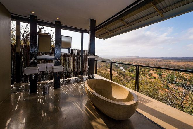Look out for elephant, buffalo and, with luck, antelope, kudu and monkey as you lay back in an elegant standalone bathtub at The Outpost, South African safari lodges that sit above the steep slopes around the Luvuvhu River. Far from typical earthy, rustic safari accommodation, this award-winning eco-lodge has a industrial, Zen-like design.