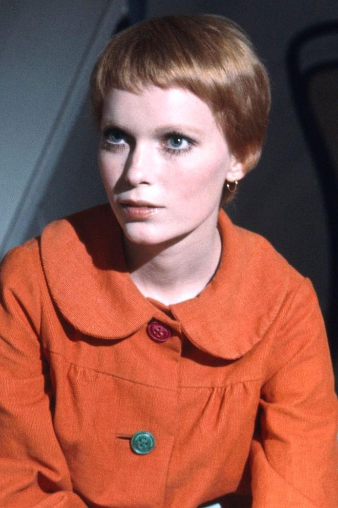 Mia Farrow's pixie cut for the film Rosemary's Baby—created by none other than hairstylist Vidal Sassoon—is often considered one of the most iconic haircuts in cinematic history. The short and shiny chop, with frayed baby bangs, has been copied by women all over the world—including Emma Watson, Michelle Williams, and Linda Evangelista.