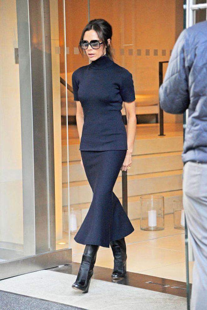 What: Victoria Beckham boots
Where: out in New York. Photo: Getty
