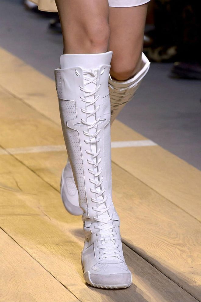 The athletic inspired boot is one of Spring's most unexpected footwear options, from boxer boots at Dior and Versace and built in socks at DKNY they're this season's answer to the sneaker trend. 
Pictured: Dior