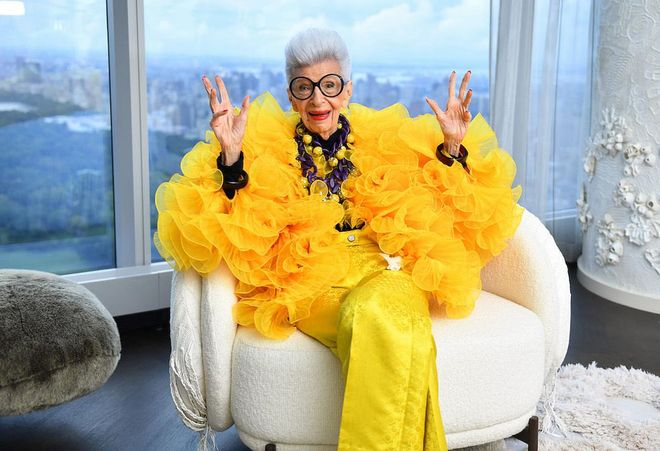 Iris Apfel sits for a portrait during her 100th Birthday Party at Central Park Tower on September 09, 2021 in New York City. (Photo: Noam Galai/Getty Images for Central Park Tower)