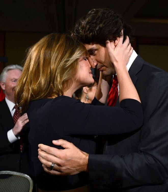 A celebratory embrace after he won the Federal Liberal leadership. Photo: Getty 