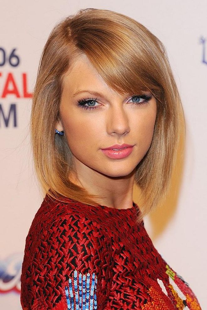 Cutting a fringe into your bob like Taylor Swift is the perfect way to shake up your short hair look.