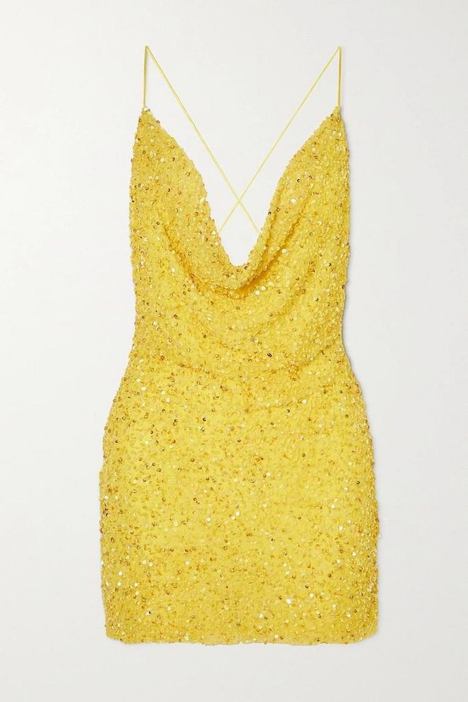 Mich Draped Embellished Tulle Mini Dress, $599, Retrofête at Net-a-Porter