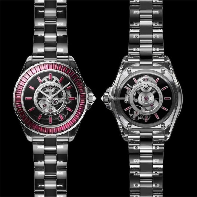 The front and back view of the J12 X-Ray Red Edition. (Photo: Chanel)
