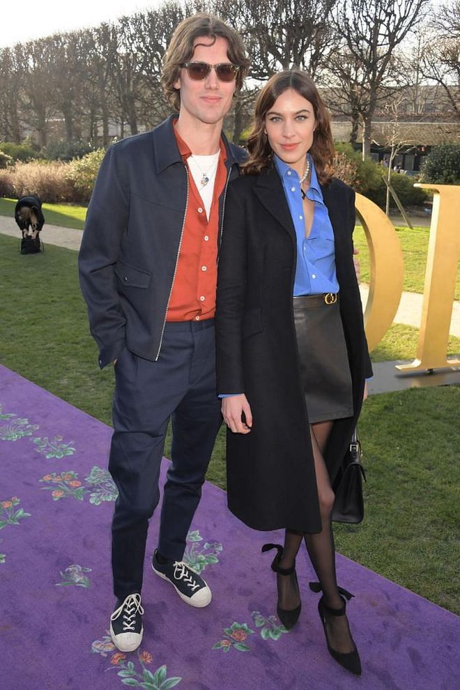 Alexa Chung and her boyfriend Orson Fry attended the Dior show together.