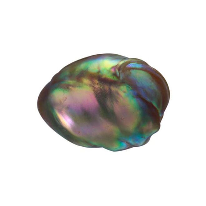 An iridescent, baroque-shaped natural pearl, from the abalone sea snail. Photo: Getty 