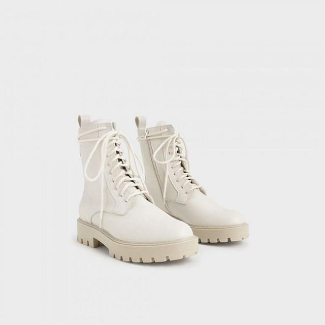 Lace-Up Calf Boot, $79.90, Charles & Keith