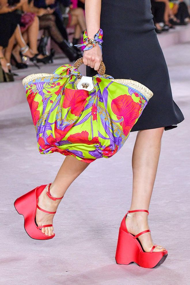 Platform heels were peppered throughout Versace’s Spring/Summer 2022 runway. (Photo: Versace)

