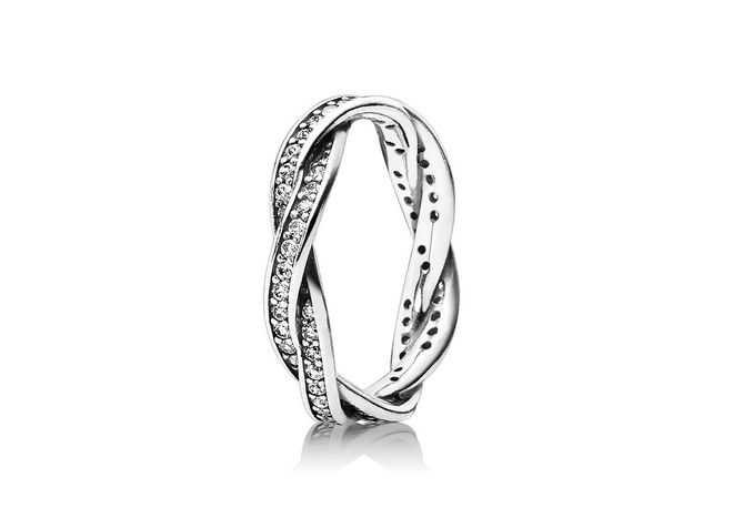 Twist of Fate sterling silver ring with cubic zirconia, $179