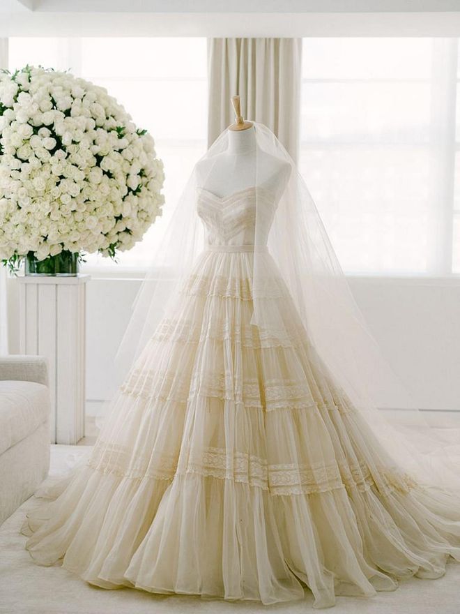 Eunice Kennedy Shriver’s 67-year old Dior wedding gown, worn by her grandmother in 1953. (Photo: KT Merry)