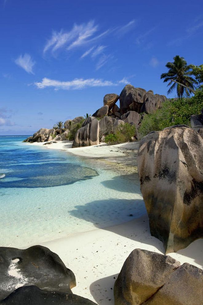There are too many beautiful white sand beaches in Seychelles to even count, but Source d'Argent on La Digue is known for being one of the best.