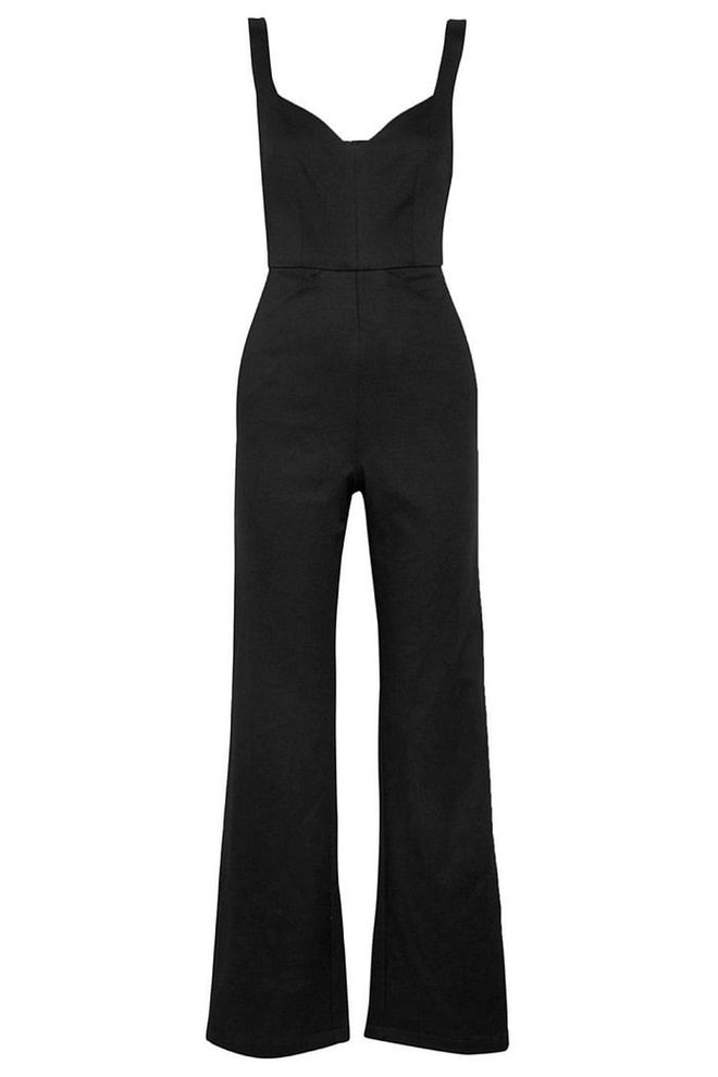 The jumpsuit version of the body-con frock comes courtesy of Reformation and this figure-flattering design. 