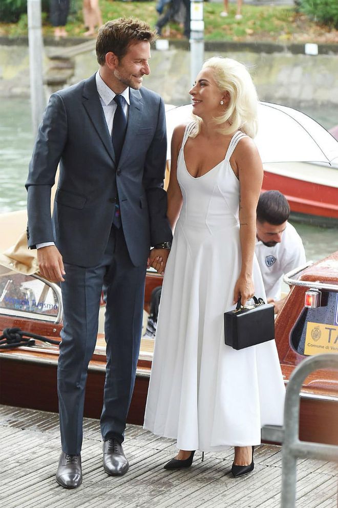 Bradley Cooper and Lady Gaga arriving hand in hand at the Excelsior Hotel for the 75th Venice Film Festival.
Photo: Getty