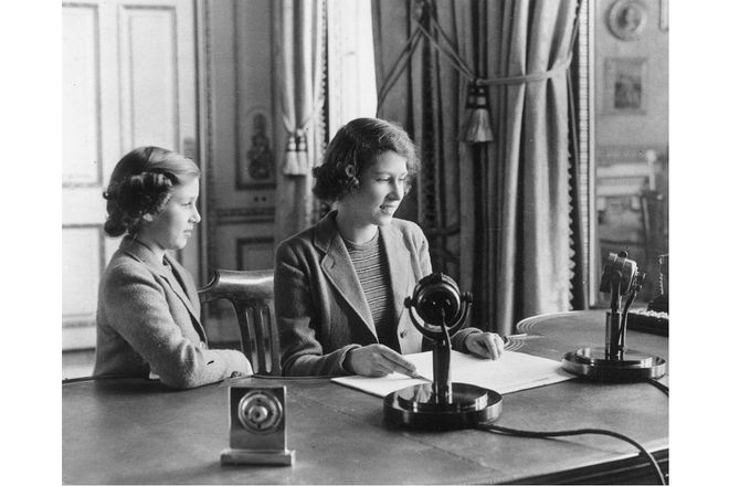 The Queen makes her first radio broadcast to the British Empire, 1940.
