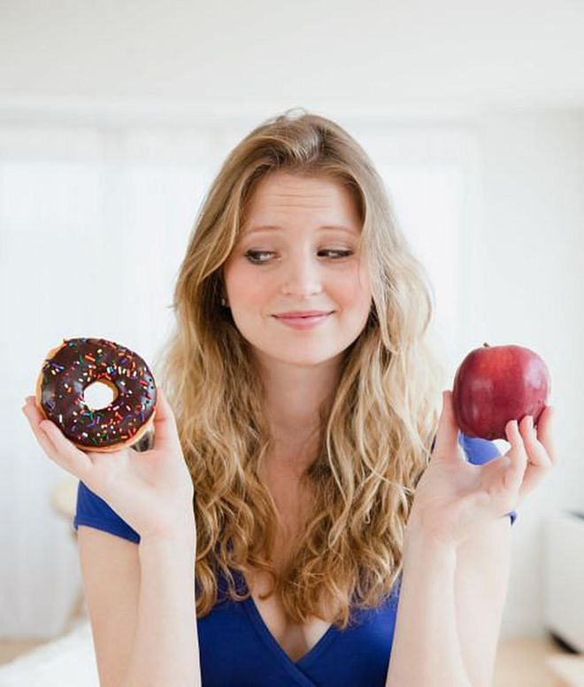 We get it: When it comes to carbs, sugar, or fat, you know you should say no. But the stuff usually tastes so damn good! Tough as it is, though, try to remember that small calories—like that free sample at the grocery store, or those office treats your boss baked—really add up, says Cynthia Sass, R.D., co-author of Flat Belly Diet! Try her trick: When you're faced with any kind of "extra," rank it in your mind on a scale from 0 to 5 with 0 being "meh" and 5 being "cannot say no." "If something doesn't rank at least a 4, then pass," she says. "It won't be worth having to eat less of something else, work out a little longer, or put on tighter pants." Photo: Getty