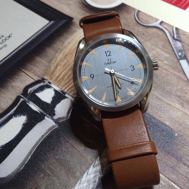 The Railmaster with Nato-style leather strap is sure to be a hit with the hip crowd