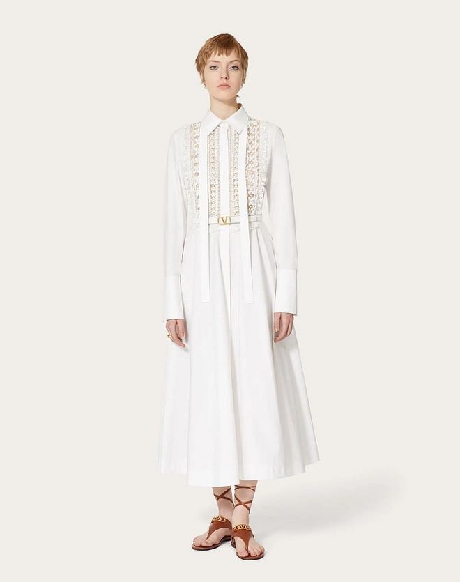 Embroidered Cotton Popeline Midi Dress, $8,000, Valentino
