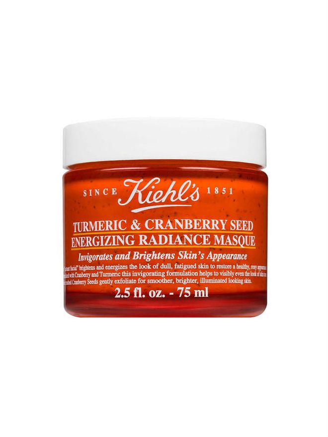 <b>Turmeric &amp; Cranberry Seed Energizing Radiance Mask, Kiehl's</b>: Excess oil, shine, and giant pores affect most guys so this mask is the perfect post-exfoliating product to really draw out impurities with its clay formula. While the cranberry seed bits gently exfoliates to reveal younger skin cells, the turmeric staves off the formation of zits with its anti-inflammatory properties and the cranberry extracts feed the skin with antioxidants that wakes up tired skin. Radiant, silky smooth skin awaits after rinsing. Photo: Kiehl's