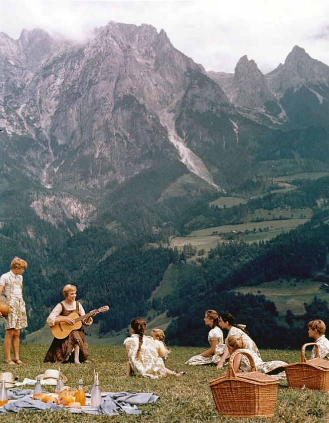 Unless you've been living under a rock, you probably already know what the hills are alive with. The Von Trapp family singers and their idyllic life in the Austrian countryside with their winsome governess (clothes made out of curtains! whiskers on kittens!) captured our hearts, and this film remains one of the most iconic musicals to date. Photo: Getty