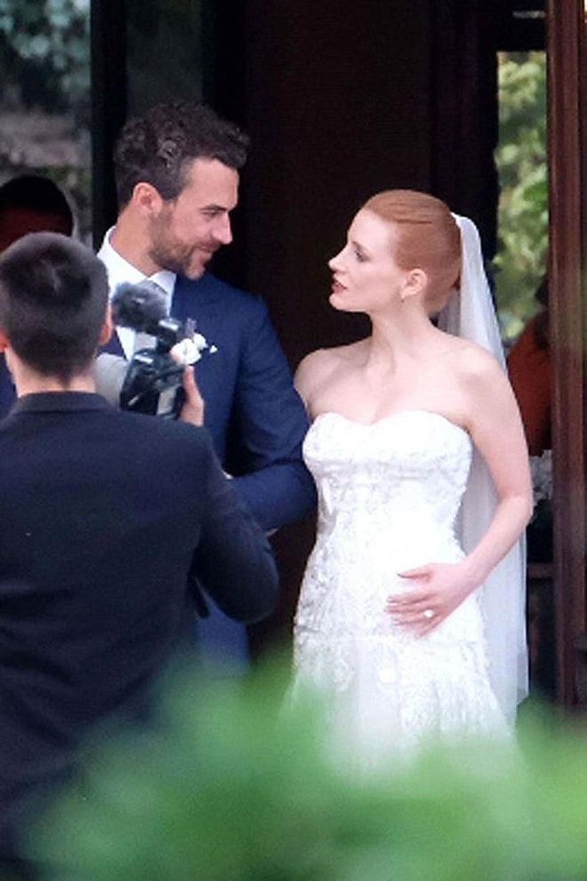 Jessica Chastain wed Passi de Preposulo after five years of dating in the groom's hometown of Treviso, just a short drive north of Venice. While the guest list was kept short and details about the wedding kept private, the couple did invite some of their A-list and it-girl friends for the occasion, like Anne Hathaway and her husband, Adam Shulman, Chastain's Zero Dark Thirty cast mates, Bianca Brandolini D'adda, and more. Photo: Getty 