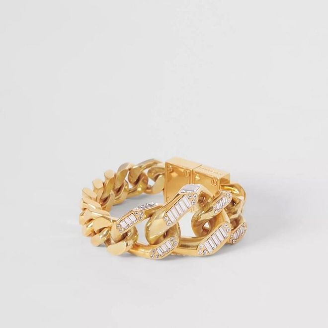 Crystal Detail Gold-plated Chain-link Bracelet, $1,250, Burberry