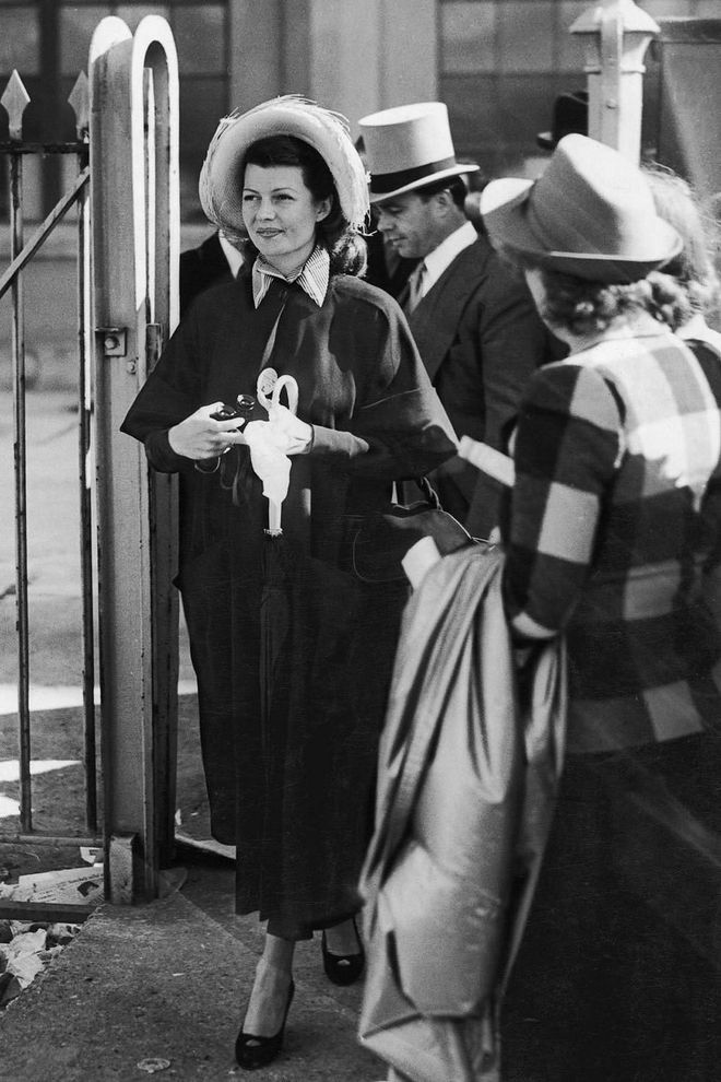 Rita Hayworth at the Epsom Derby, 1949
Photo: Getty