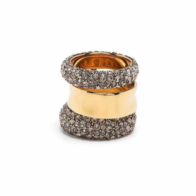 Crystal-Embellished Chunky Ring, $770, Alexander Mcqueen at Farfetch 