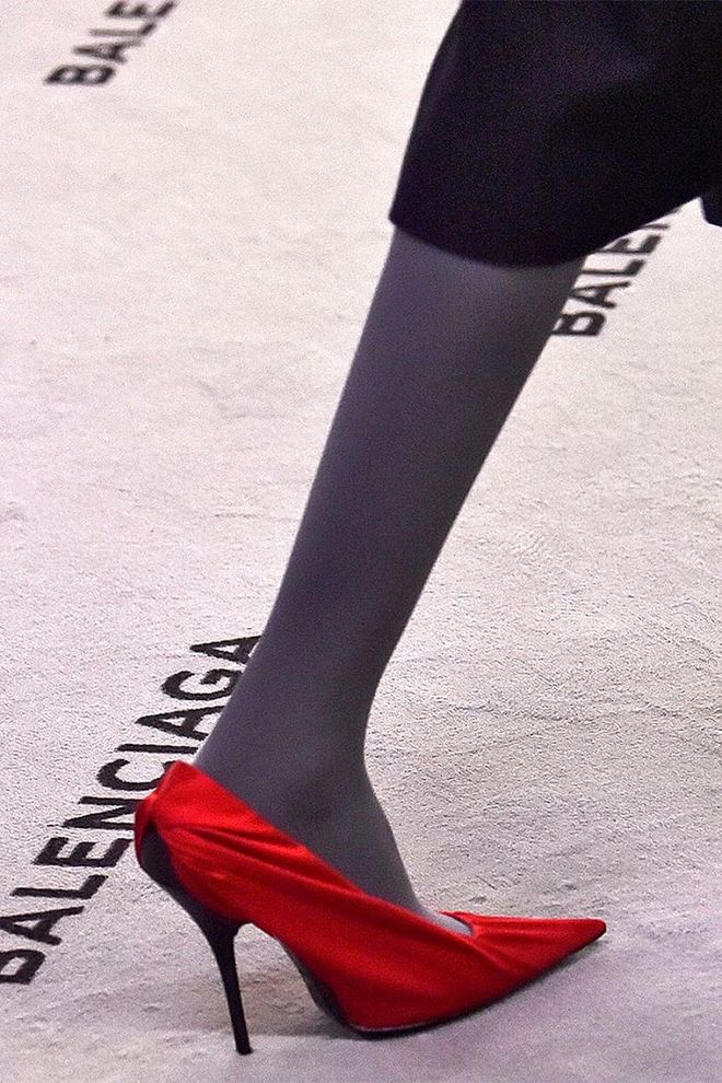 When in doubt, opt for shoes in precious fabrications...
Pictured: Balenciaga