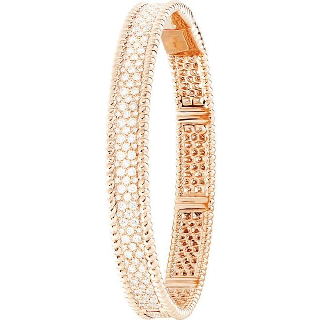 Pink gold and diamond Perlée diamonds bracelet 