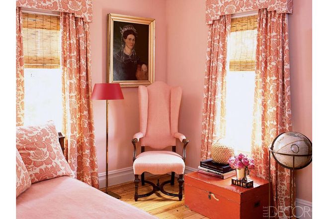 Looks like Rose Quartz isn't going anywhere. The ultra feminine shade accentuates a space's natural light.
Similar to shown: Mixed Fruit by Benjamin Moore. Photo: Roger Davies.