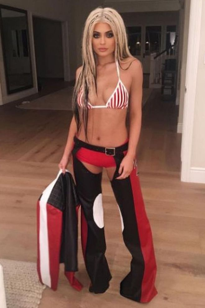 Kylie dressed as Christina Aguilera from her iconic "Dirrty" video